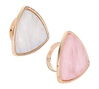 WRITWAA Lot De 2 Palettes De Mélange Nail Art En Résine Blanc Et Rose, Palettes Pour Bague De Doigt, Format Triangle, Pour Amateurs Et Professionnels, Usage Manucure Et Salon De Beauté