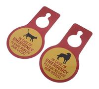 WRITWAA Lot de 2 Panneaux Suspendus en PVC pour Animaux de Compagnie Panneau D’Information Urgence Chats et Chiens Résistant aux Intempéries pour Porte Intérieure Bureau Dortoir ou