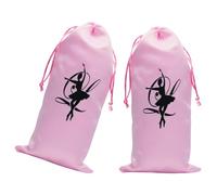 WRITWAA Lot de 2 Paquet à Chaussures de Danse Classique en Satin 13X27 CM Cordon de Serrage Pochettes Lavables pour Rangement et Transport de Chaussures de Ballet