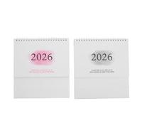 WRITWAA Lot de 2 petits calendriers de bureau : calendrier de bureau décoratif 2025-2026 avec reliure spirale - organiseur mensuel pour la planification scolaire et professionnelle