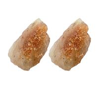 WRITWAA Lot de 2 Pierres Brutes de Soleil Naturelles 1-2 Cm, Couleur Orange Doré, pour Chakras, Pierres D'énergie et Décoration Zen, Massage et Thérapie Corps-esprit, Facile à