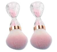 WRITWAA Lot De 2 Pinceaux De Beauté Pour Dépoussiérer Pour Vernis À Ongles Nail Art Coloration Cou Nettoyage Coupe De Cheveux Trempage Des Ongles Fibre Rose