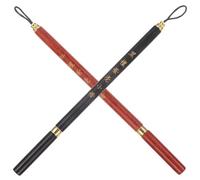 WRITWAA Lot de 2 Pinceaux de Calligraphie Traditionnelle Chinoise en Poils de Loup Petite Taille Manches en Bois d'Ébène Noir et Bois de Santal Rouge Coffret pour Débutants et