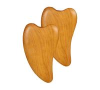 WRITWAA Lot de 2 Planches de Massage Visage en Bois Naturel, Outil de Massothérapie Léger pour Soin du Visage et Voyage, Forme Ronde pour Éliminer Rides et Ridules