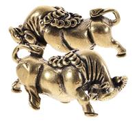 WRITWAA Lot de 2 Porte-clés en Laiton Vintage de Veau, Décorations de Clés Simples et Pratiques, Artisanat Raffiné, Présent Vintage pour Femme