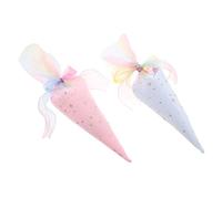 WRITWAA Lot De 2 Sacs En Polyester Pour Glaces Emballage Cadeau De Noël Avec Ruban En Forme De Cône En Tissu Avec Ruban En Tulle