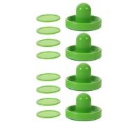 WRITWAA Lot de 2 Sets de Sets de Ensembles de Palets Verts et Poussoirs de Hockey Air avec Coussinets Auto-adhésifs en Abs pour Jeux de Table Intérieurs et Soirées en Famille