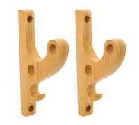 WRITWAA Lot de 2 supports muraux pour : support mural pour casque avec crochet pour clés, organisateur d'entrée en bambou pour casque, clés, épée, parapluie, vêtements et chapeaux, jaune clair