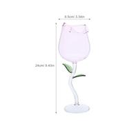 WRITWAA Lot de 2 Verres à Vin Rosé en Verre Transparent à Motif Rose Coupes à Pied Hautes pour Cocktails Mariage et Fêtes Gobelets Décoratifs Romantiques pour Saint-Valentin et Dîner