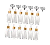 WRITWAA Lot de 24 Flacons Compte-gouttes en Verre 30 Ml Réutilisables avec 6 Entonnoirs en Acier Inoxydable pour Soins du Visage Corps