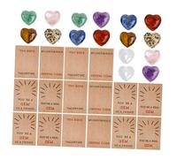 WRITWAA Lot de 24 set de Cartes de Vœux d'Amour en Cristal Forme Cœur Cartes à Échanger pour Garçon et Filles Échange Scolaire Saint-Valentin Couleurs Vives pour Fête en Classe et