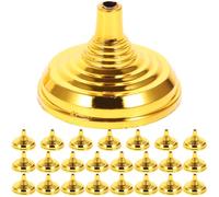 WRITWAA Lot de 24 Supports de Bureau en Plastique pour Drapeaux Miniatures - Supports de mât - de Drapeau décoratifs plaqués Or pour Bureau ou événements - pour réunions en intérieur,
