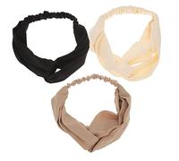 WRITWAA Lot de 3 Bandeaux Croisés Élastiques Accessoires de Coiffure Confortables Bandeaux Larges pour Cheveux pour Sport Mariages et Fêtes Accessoires