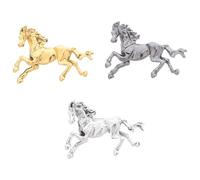 WRITWAA Lot de 3 broches cheval chinois : épinglette animal du 2026 pour femmes et hommes - badges tendance - bijoux en métal pour la fête du printemps - Année du cheval 2026 - Nouvel An