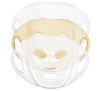 WRITWAA Lot De 3 Masques Faciaux En Silicone Réutilisables 3d Blanc Et Doré, Couvre-masque Suspendu Pour Femme, Soins Du Visage Et Spa à Domicile