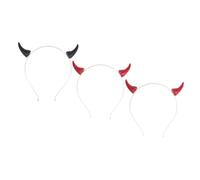 WRITWAA Lot de 3 -têtes en Corne de Diable pour Halloween Coiffure de Fête pour Cosplay Garçons Et Filles Adultes Couleur Aléatoire