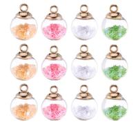 WRITWAA Lot de 30 Pendentifs Boules de Verre Vertes Petit Trou, sans Odeur, pour Création de Bracelets DIY et Bijoux Artisanaux Couleur Aléatoire Style Plusieurs styles