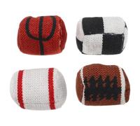 WRITWAA Lot de 4 Balles de Jonglage Sacs de Haricots Tricotés pour Jeu de Lancer - Sac de Football sur Le Thème du Sport pour Développer La Coordination Œil-Main, 6 Cm