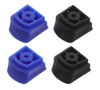 WRITWAA Lot de 4 Blocs de butée de Frein de Rechange pour Patins à roulettes, Patins de Frein antidérapants en Caoutchouc, Accessoires de réparation de sécurité pour à roulettes (Noir, Bleu)
