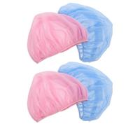 WRITWAA Lot de 4 Bonnets de Nuit en Filet Respirant pour Cheveux, Bonnet pour Dormir Réutilisable Bord Entièrement Élastique, Taille Unique, Couleurs Bleu Clair et Rose, Adaptés pour
