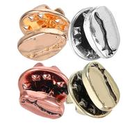 WRITWAA Lot de 4 broches en forme de grains de café, broches réalistes en métal pour revers de veste, chapeau, sac à main et chemise, bijoux mignons sur le thème du café pour hommes et femmes