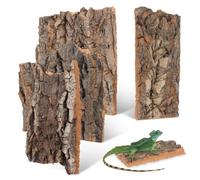 WRITWAA Lot de 4 Cachettes pour Reptiles en Écorce d'arbre : Petites Écorces Grimpantes, Cachettes en Liège Et Bois Naturel pour Geckos, Idéales pour La Décoration de Terrariums, Lézards, Tortues