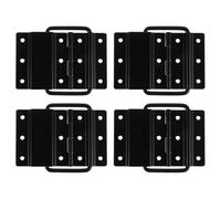 WRITWAA Lot de 4 Charnières Pliantes en Alliage Noir pour Flight Case et Coffre de Rangement Extérieur, Renforcement Solide et Polyvalence Professionnelle, Charnières Amovibles pour Bois