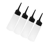 WRITWAA Lot de 4 Flacons Applicateurs Transparents 200ml Inclinés pour Coloration Capillaire Rechargeables Usage Professionnel Salon de Coiffure sans Risque de Déversement