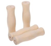 WRITWAA Lot de 4 Manches de Rechange en Bois Massif pour Brosses de Barbecue - Poignée Antidérapante 11 CM Accessoires de Grillade Extérieur pour Ustensiles Cuisine Poignée Ergonomique