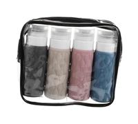 WRITWAA Lot De 4 Mini Flacons De Voyage Étanches En Silicone Contenants Souples Pour Produits De Toilette Parfum Shampoing Voyages Daffaires Portables Et Étanches
