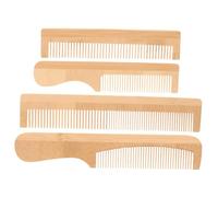WRITWAA Lot De 4 Peignes En Bois Portables, Peignes à Dents Fines Et Démêlants, Petites Tailles Compactes, Adaptés Cheveux Bouclés, Usage Voyage Et Quotidien, Naturel