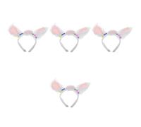WRITWAA Lot De 4 -Têtes En Avec Oreilles D'Animaux Réalistes Accessoire De Déguisement Pour Cosplay Fête D'Anniversaire Halloween Déguisement