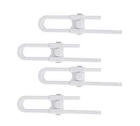 WRITWAA Lot de 4 Verrous de Sécurité Garçon et Filles pour Tiroirs Coulissants et Placards Réglables en U Couleur Blanche Adaptés pour Intérieur Protection Anti-Ouverture