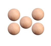 WRITWAA Lot de 5 boules en bois non laquées de 4 cm sans trou - Boules rondes en bois naturel pour la fabrication de cadeaux - Accessoires de bricolage pour enfants - Idées de bricolage et décorations