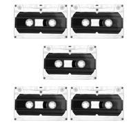WRITWAA Lot de 5 Cassettes Audio Vierges : 45 Minutes, Faible Bruit, idéales pour la création de Musique, de Discours, de Mixtapes vocales, d'enregistrements, pour Enseignants et élèves. Étui