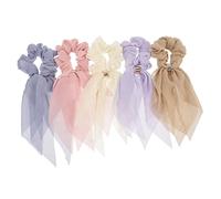 WRITWAA Lot de 5 Chouchous Élastiques Accessoires à Cheveux en Ruban Chouchous à Décor en Dentelle pour de Loisirs Filles Femmes