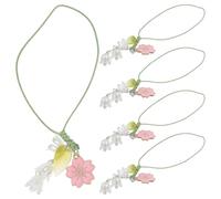 WRITWAA Lot de 5 cordons décoratifs tulipe pour téléphone : petits pendentifs floraux kawaii à suspendre à un téléphone portable, un à main, un porte-clés, une clé USB, un portefeuille ou un