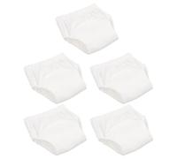 WRITWAA Lot de 5 Culottes d'Apprentissage Absorbantes en Coton Blanc Taille M Culottes Lavables pour Bébés Garçons Confortables et Ajustées pour L'Entraînement à la Propreté