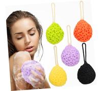 WRITWAA Lot De 5 Éponges De Bain En Maille Douce Pour Le Corps Et La Peau Des Femmes Luffa Pour Le Bain Et Le Bébé Avec Lavage Naturel Exfoliant Pour Le Nettoyage Et La