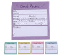 WRITWAA Lot De 5 Notes Autocollantes pour Critique de Livres en Papier Coloré, Mini Format 7,5x7,5 Cm, pour Journal de Lecture et Suivi des Livres sans Abîmer les Pages