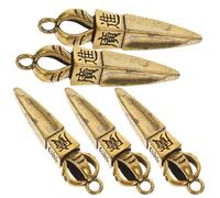 WRITWAA Lot de 5 Pendentifs Vajra en Laiton Antique, Mini Pendentifs de Pilon pour Porte-clés, Ornements Décoratifs Bouddhistes Compacts, Accessoires Bricolage et Création de Bijoux