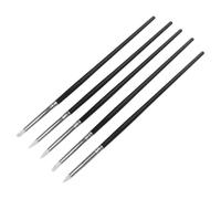WRITWAA Lot de 5 Set de Set de Stylos Manucure Silicone Noir Petite Taille, Embout en Silicone Blanc, Outil de Nail Art Précis pour Dessin, Modelage et Polissage, Fournitures