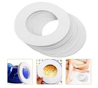 WRITWAA Lot de 50 Anneaux en Papier pour Machine à Cire Coussinets Pratiques Anti-Coulure Tapis de Protection Jetables pour Chauffe-Cire Accessoires D’Épilation Professionnels