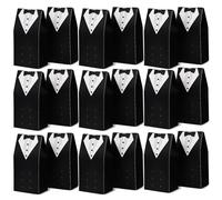 WRITWAA Lot de 50 Boîtes à Bonbons Mariage en Carton Pliable Ruban Élégant, Légères et Portables, pour Présents et Soirées Spéciales