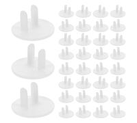 WRITWAA Lot de 50 Cache-Prises de Sécurité Blancs pour Prises Électriques 2 Trous Protection Garçon et Filles Anti-Contact Fermeture Automatique Protections pour Maison et Bureau