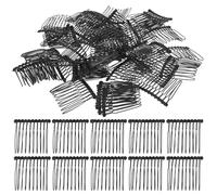 WRITWAA Lot de 50 peignes à cheveux : peigne à cheveux de mariée en fil métallique à 10 dents, voile de mariage de style couronne pour chignons et cheveux fins.