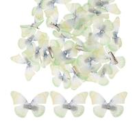 WRITWAA Lot de 50 Pinces à Cheveux en Organza Double Couche Légères et Vert Clair Barrettes Décoratives pour Filles et Femmes Accessoires Coiffure Polyvalents et Maintien Sécurisé