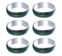 WRITWAA Lot De 6 Bagues D'Humeur Pour Enfants Bijoux Changeants De Couleur Sensibles À La TempéRature Accessoires De Costume Pour Filles Et GarçOns Cadeaux De FêTe Et Anniversaire