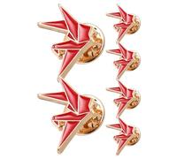 WRITWAA Lot de 6 Broches en Origami Rouge en Alliage Solide Épingles Esthétiques pour Femme Badge Délicat de Accessoire Polyvalent pour Vêtements et Paquet Broche pour Veste et Tenue