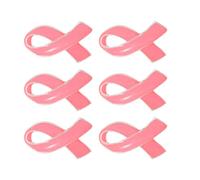 WRITWAA Lot de 6 Broches Ruban Rose en Alliage de Zinc, Petit Format Arrondi, Épingles Décoratives pour Sensibilisation Cancer du Sein, Accessoire Féminin pour Soutien et Lutte Sociale